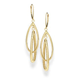 14K Yellow Gold Polished & Twist Dangle Earring
